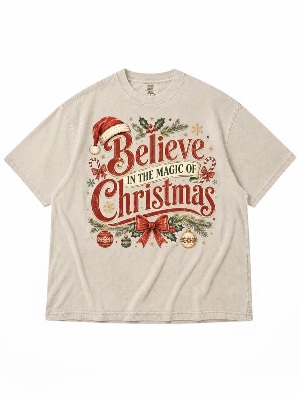 Comfort Colors Ivory Christmas Graphic Short Sleeve Tee